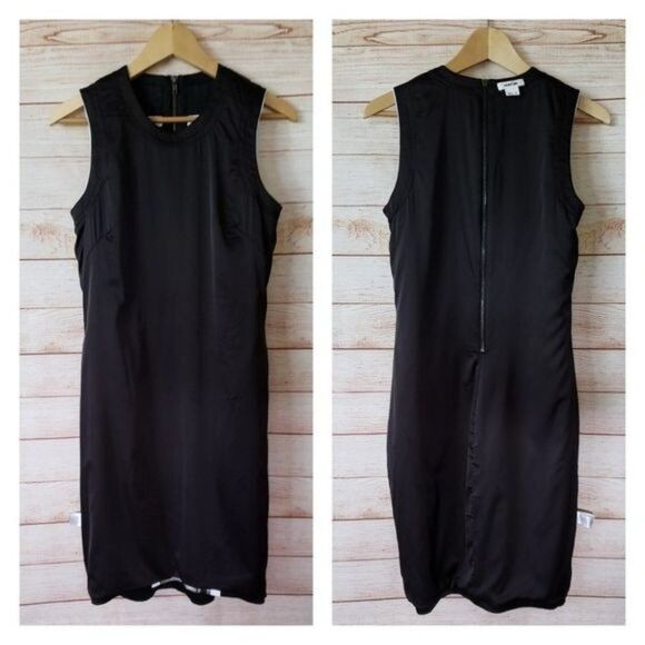 Helmut Lang Paneled Sheath Abstract Lined Round Neck Sleeveless Dress - Picture 11 of 13